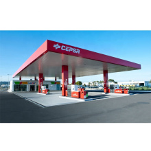 Ensamblaje nuevo diseño de espacio de diseño techo de la estación de servicio de gasolina estructura de acero